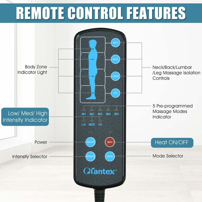 Eletriclife Foldable Massage Mat with Heat and 10 Vibration Motors