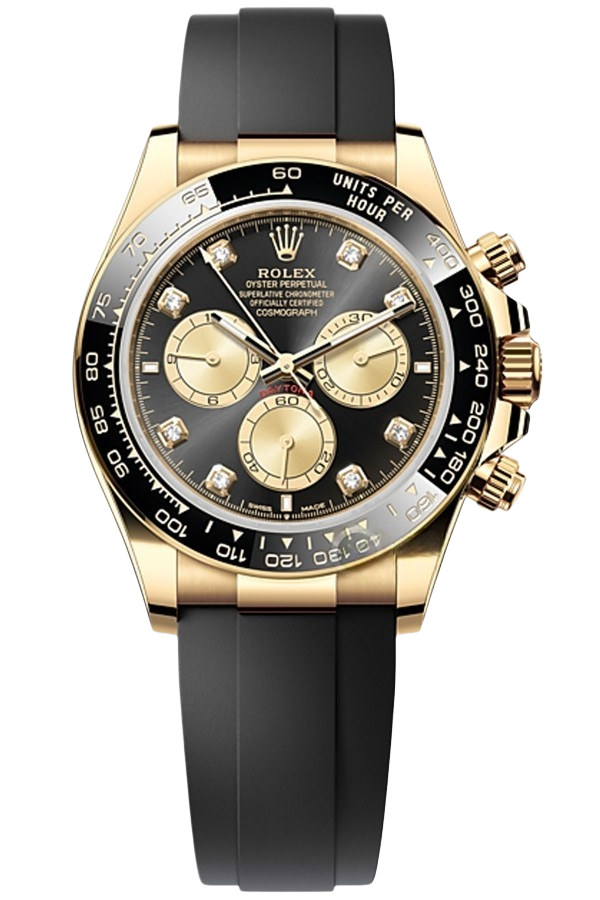 Rolex Daytona 40mm Super Clone Swiss Watch Yellow Gold Oysterflex Strap Paul Newman Dial Ref M126518LN-0005 4131 Swiss Movement