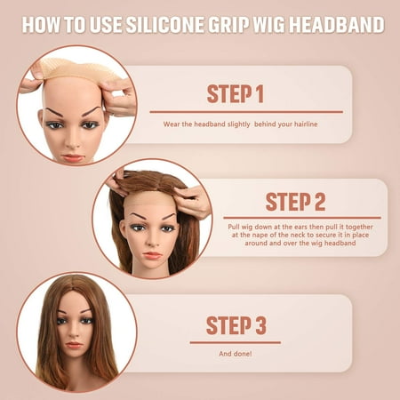 2 Pieces Silicone Grip Wig Band Adjustable Silicone Wig Headband Fix Non-slip Wig Bands Seamless Wig Band Wig Grip Band Strong Holder for Men Women Sports Yoga (Light Brown) | Walmart Canada