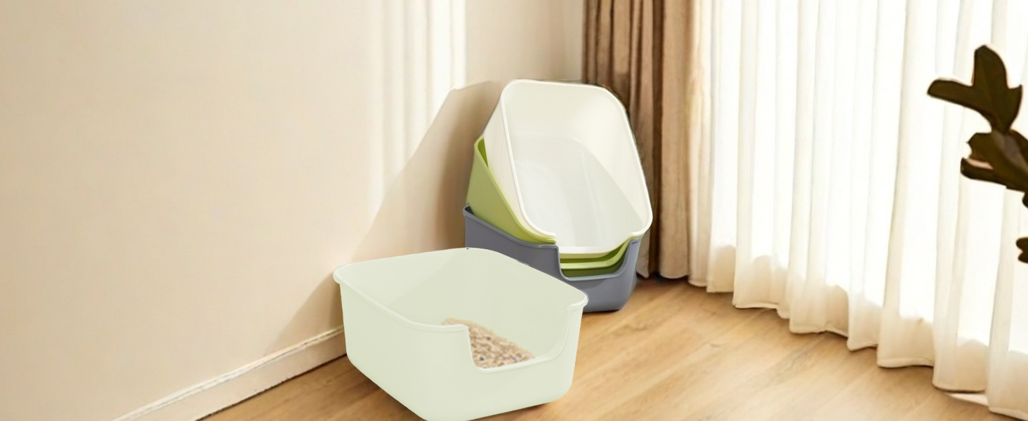 1.Handle Design: Easy to Lift, Making Changing Litter and Cleaning the Litter Box Effortless.