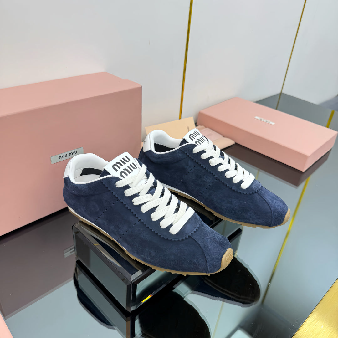 PLUME NAPPA SNEAKERS IN NAVY BLUE SUEDE、mysite、Cacoeks
