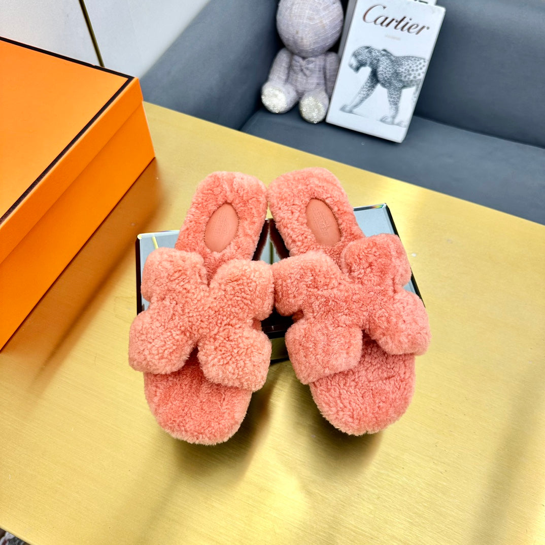 0RAN SHEARLING SANDALS SALMON PINK、mysite、Cacoeks