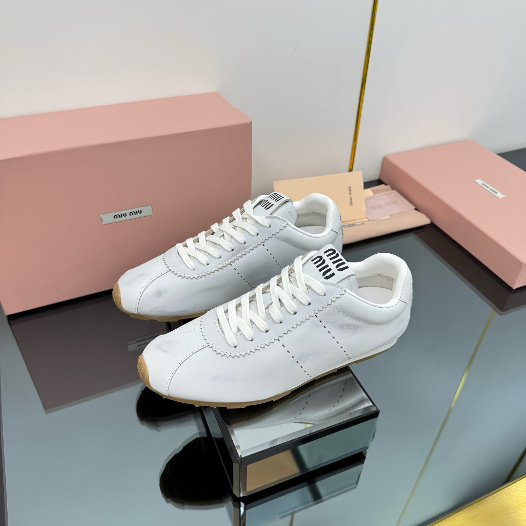 PLUME NAPPA SNEAKERS IN WHITE CALFSKIN、mysite、Cacoeks