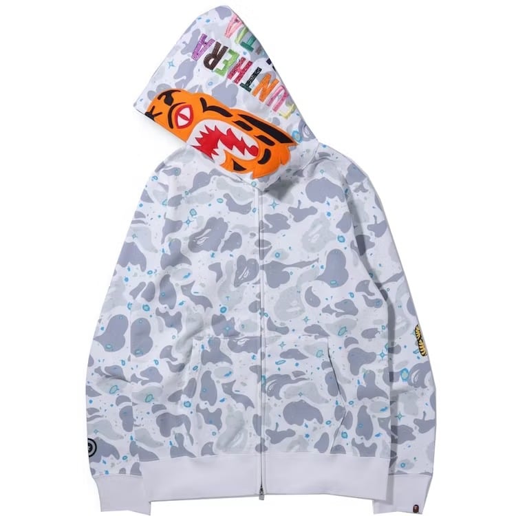Space Camo Tiger Full Zip Hoodie、mysite、Cacoeks
