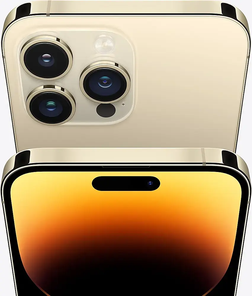 Left. Apple - Pre-Owned iPhone 14 Pro 5G 128GB (Unlocked) - Gold.