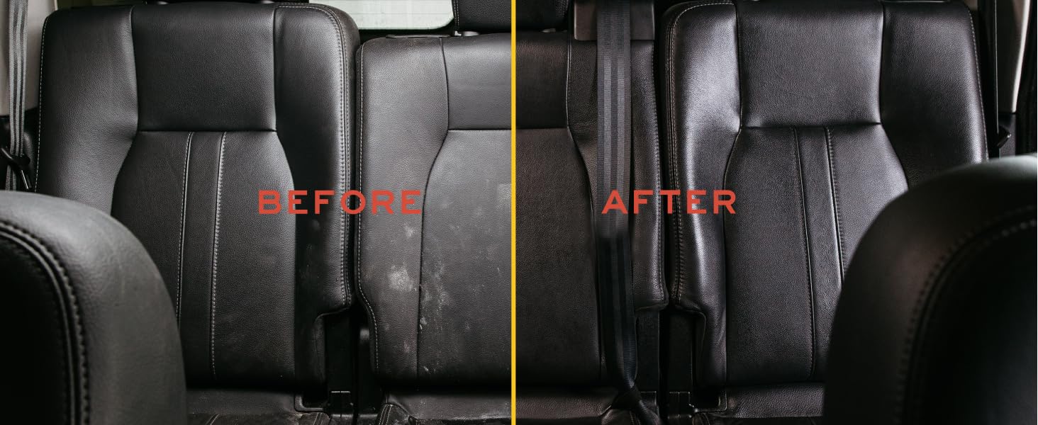 leather honey, before and after, car