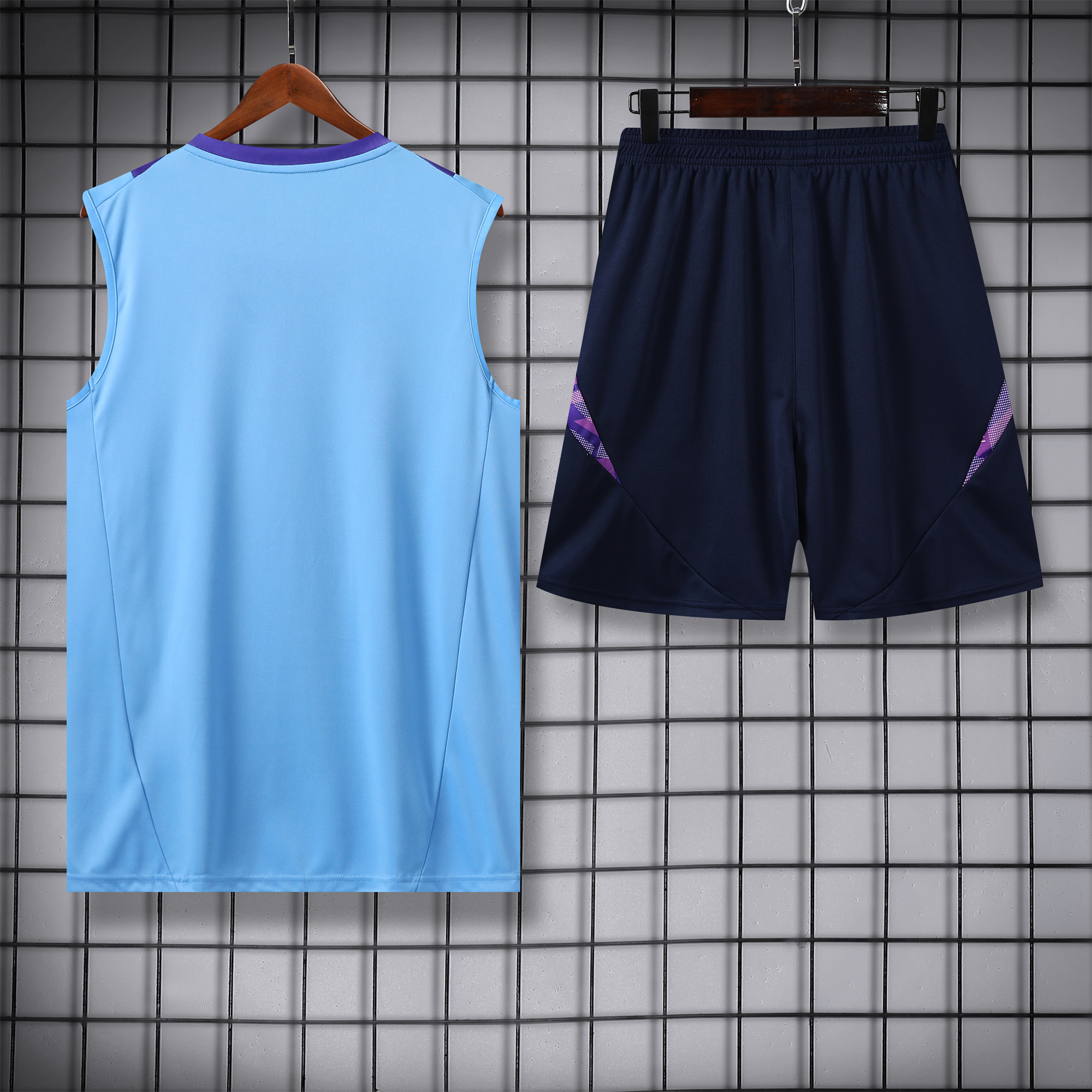 ManixJersey.com | Argentina 24-25 Vest Training Set - Blue Vest & Deep Blue Shorts -Customize Name, Number and Patch | Worldwide Shipping