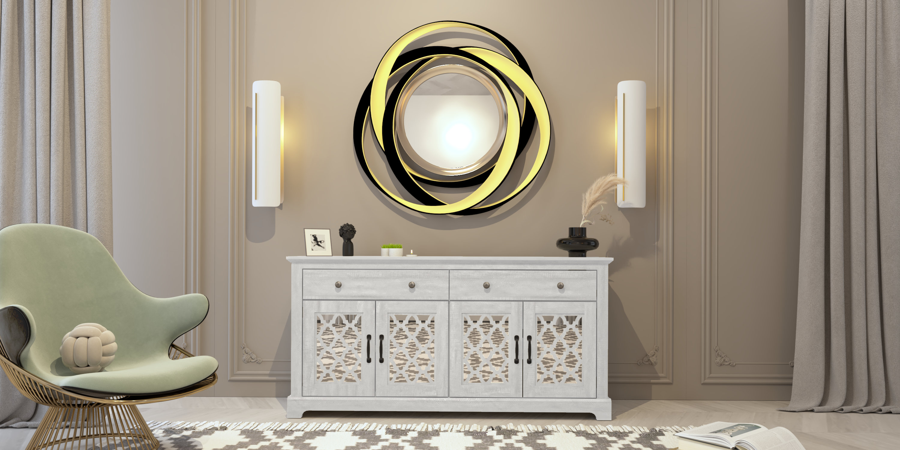 Enhance Your Space With the Contemporary Elegance of the 2-Drawer Sideboard