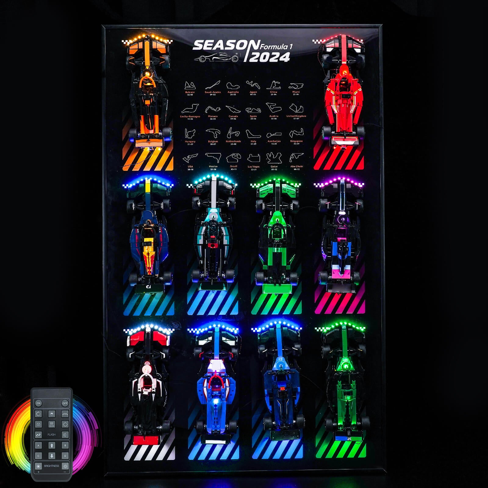 Suitable for LEGO 77242-77251 F1® Speed Champions Race Car Wall Mounted Back Panel Photo Frame Display Board