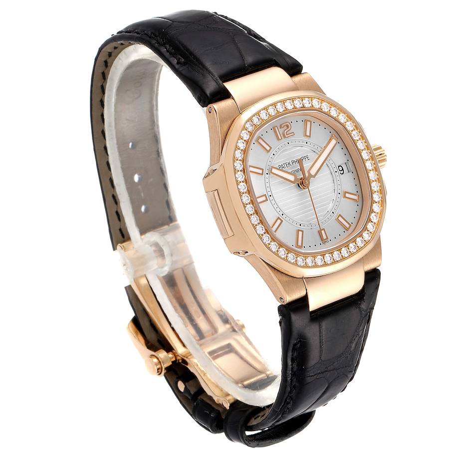 Superclone 1:1 Patek Philippe Nautilus Rose Gold Diamond Silver Dial Ladies Watch 7010-fasswatch