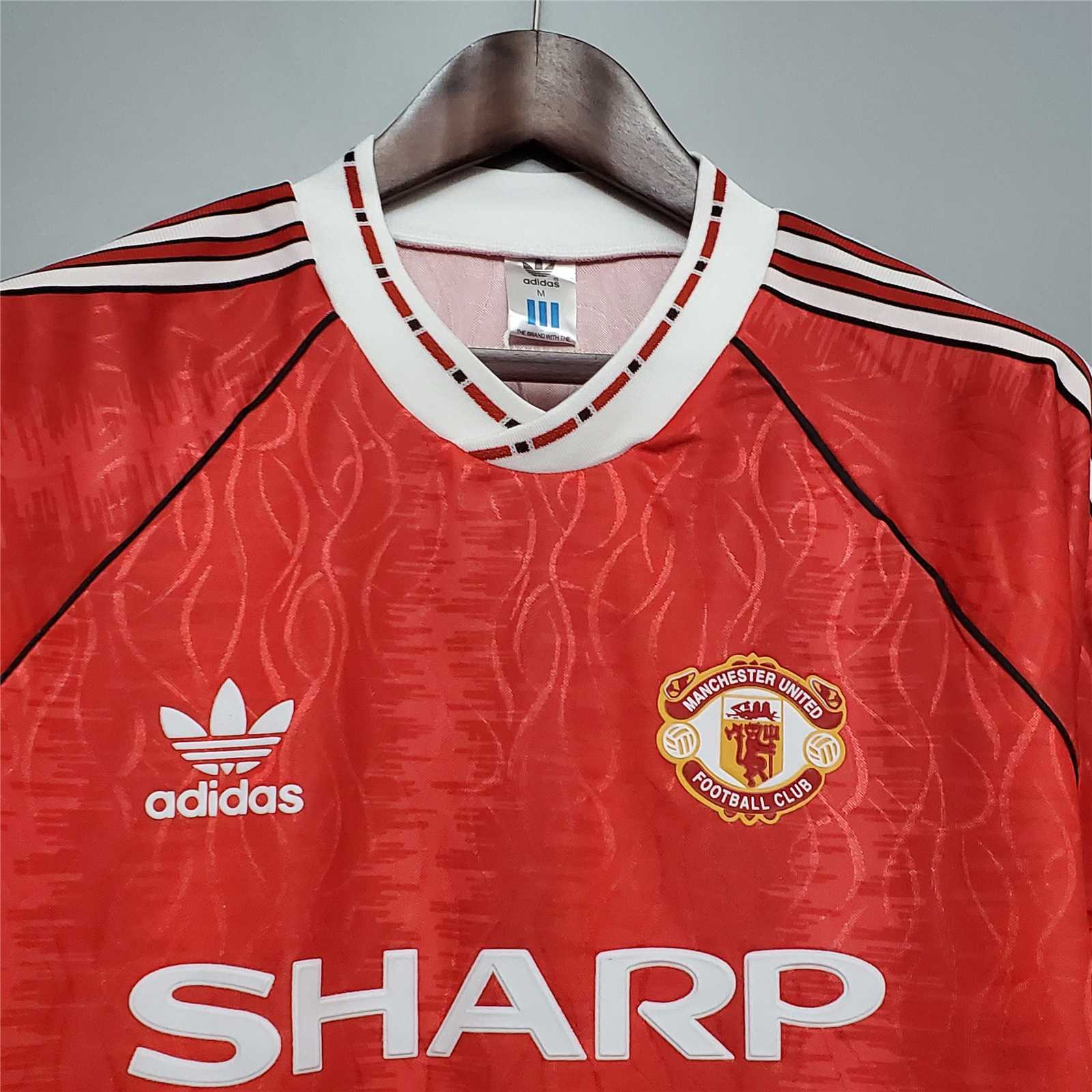 ManixJersey.com | Retro Manchester United 91-92 Home Jersey -Customize Name, Number and Patch | Worldwide Shipping