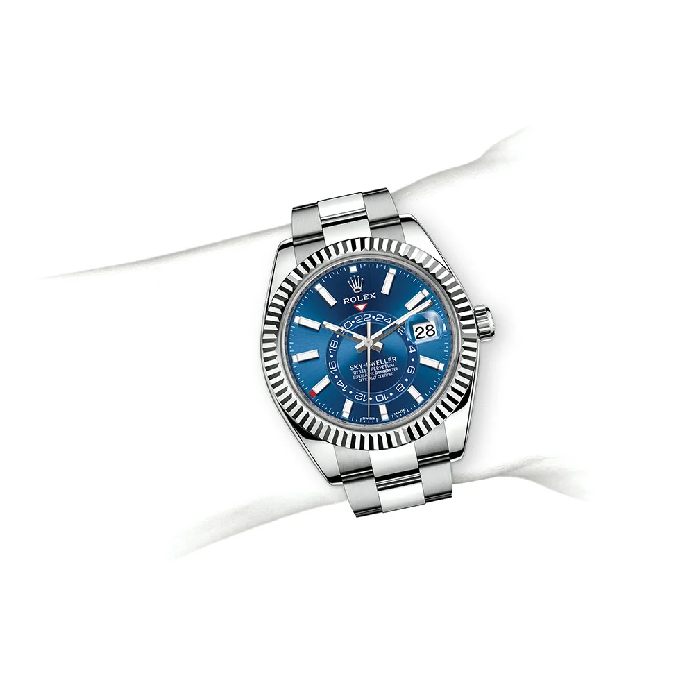 ROLEX SKY-DWELLER ROLESOR TRẮNG - HỖN HỢP THÉP 42mm - M326934-0003 | Kỳ Lân Luxury