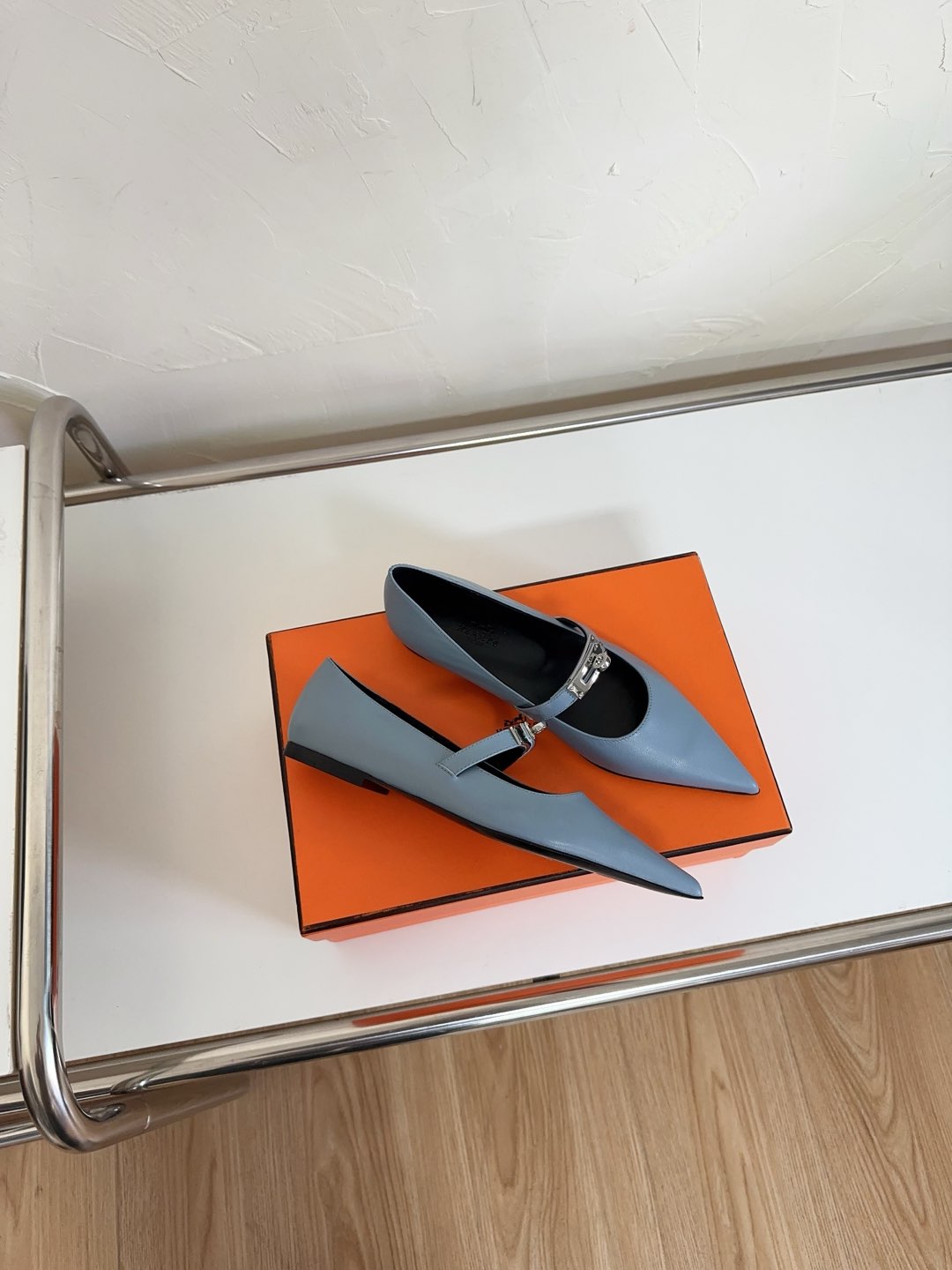 KIARA FLAT PUMP IN CERULEAN BLUE CALFSKIN、mysite、Cacoeks