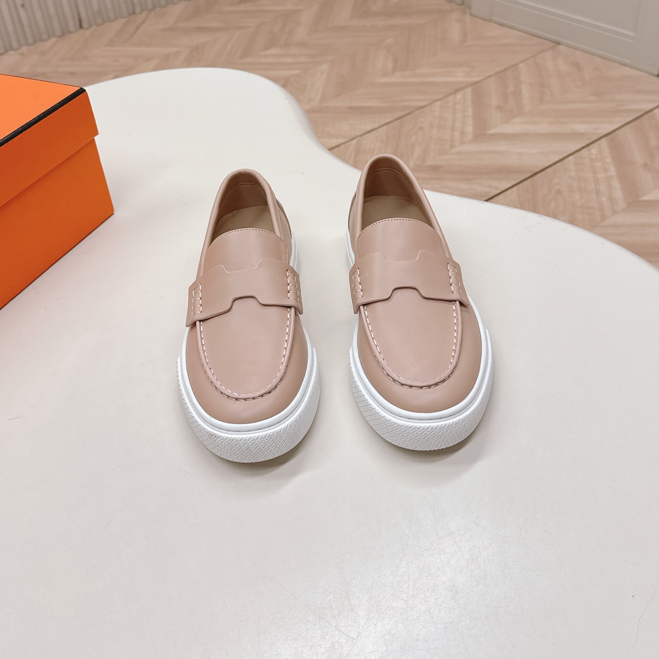 HM 25S SLIP-ON IN SOFT NUDE PINK LAMBSKIN、mysite、Cacoeks