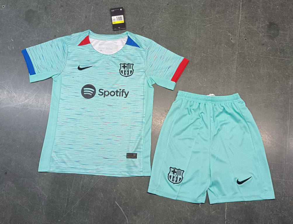 23/24 Barcelona Third Football Shirt Kids Size Suit(New)-mysite Custom Football Kit- Nextkits
