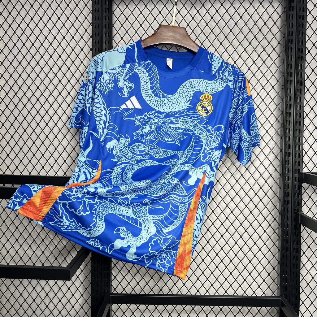 Higojerseys-Real Madrid 24-25 Blue Dragon Special Edition Jersey - Fans Version