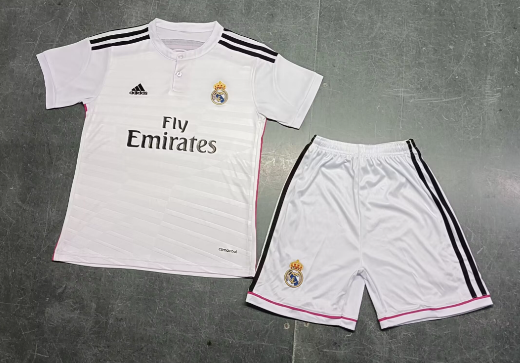 14/15 Retro Real Madrid Home Football Shirt Kids Size Suit-mysite Custom Football Kit- Nextkits