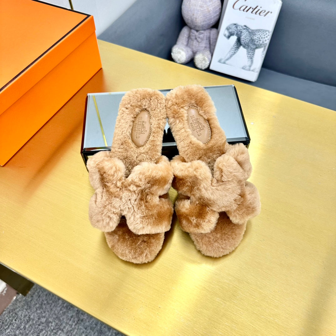 0RAN SHEARLING SANDALS PERU BROWN、mysite、Cacoeks