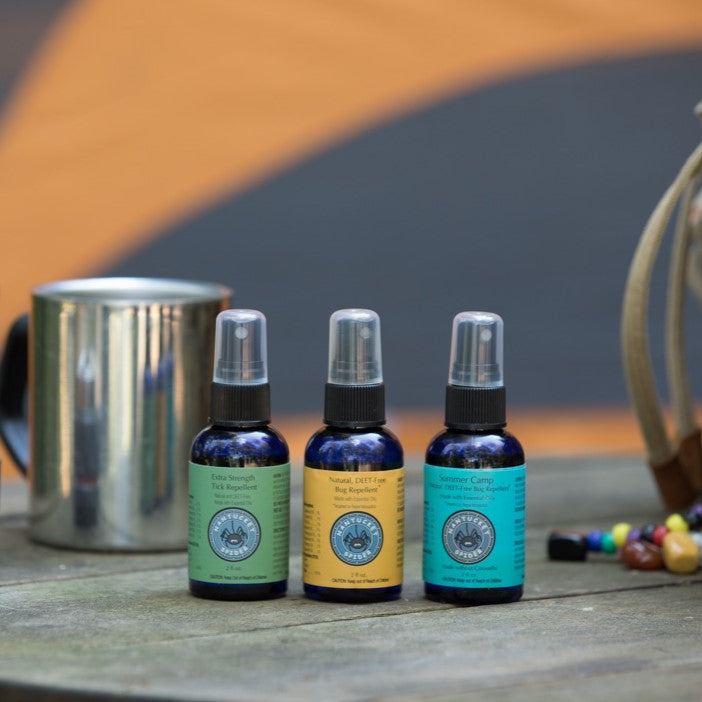 2 oz Nantucket Spider Natural Bug Repellent camping scene