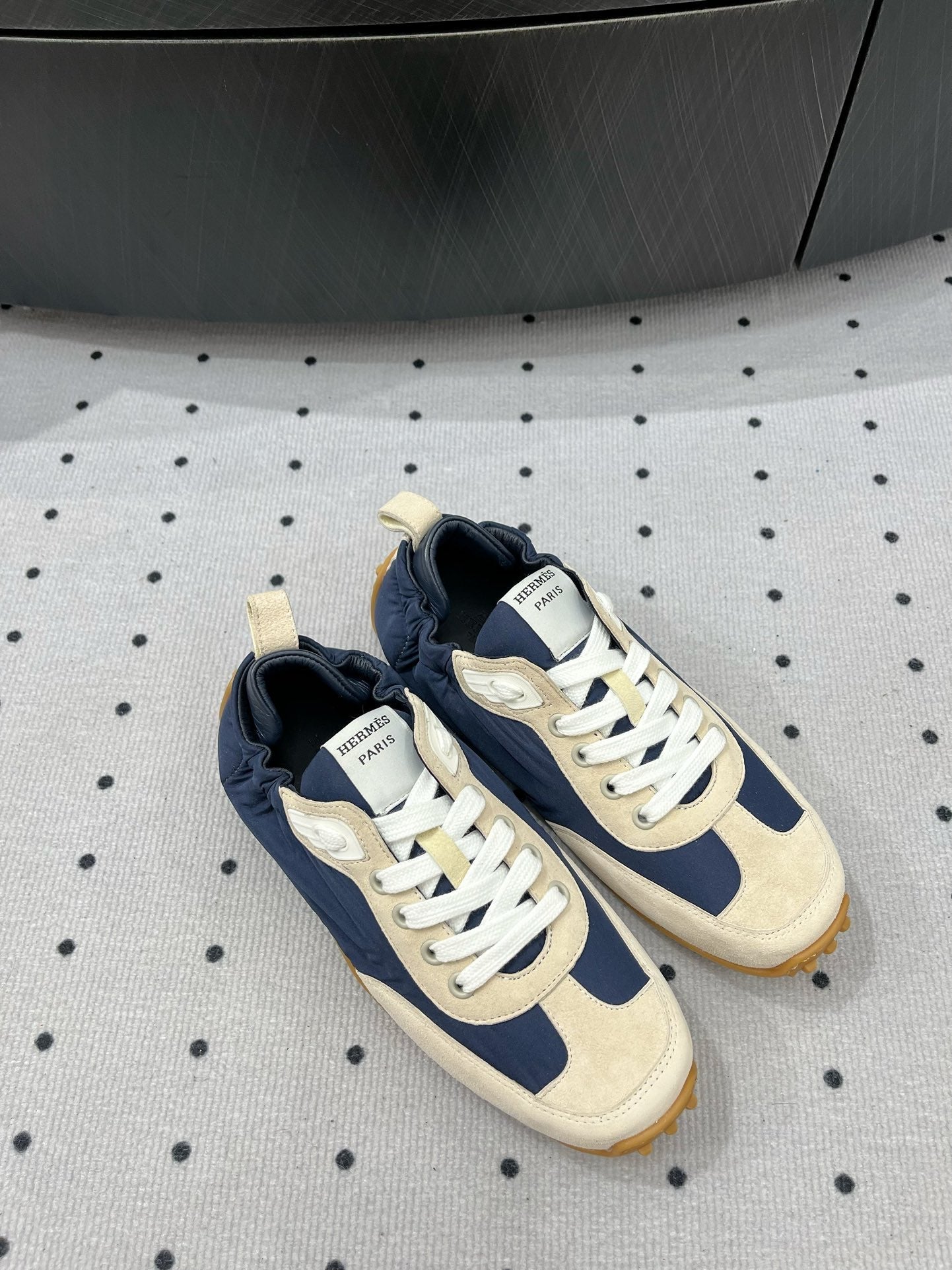 TRAIL SNEAKER IN IVORY TAN MIX SPACE BLUE SUEDE、mysite、Cacoeks