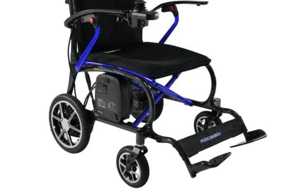 Forcemech Ultralite G10 Carbon Fiber Powerchair, lightweight at only 26 lbs, featuring a sleek design, comfortable seat, and user-friendly joystick controls for enhanced mobility.
