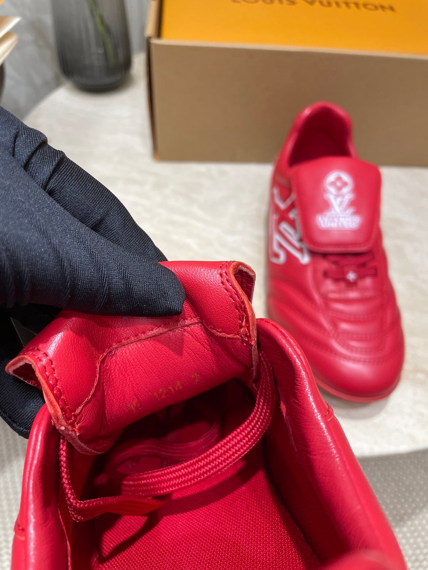 FOOTPRINT SOCCER SNEAKER IN CHERRY RED CALFSKIN、mysite、Cacoeks