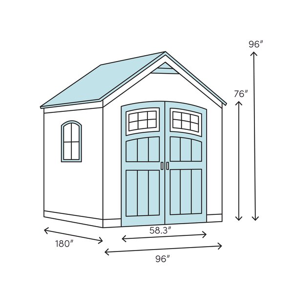 8 ft. W x 15 ft. D Plastic Storage Shed