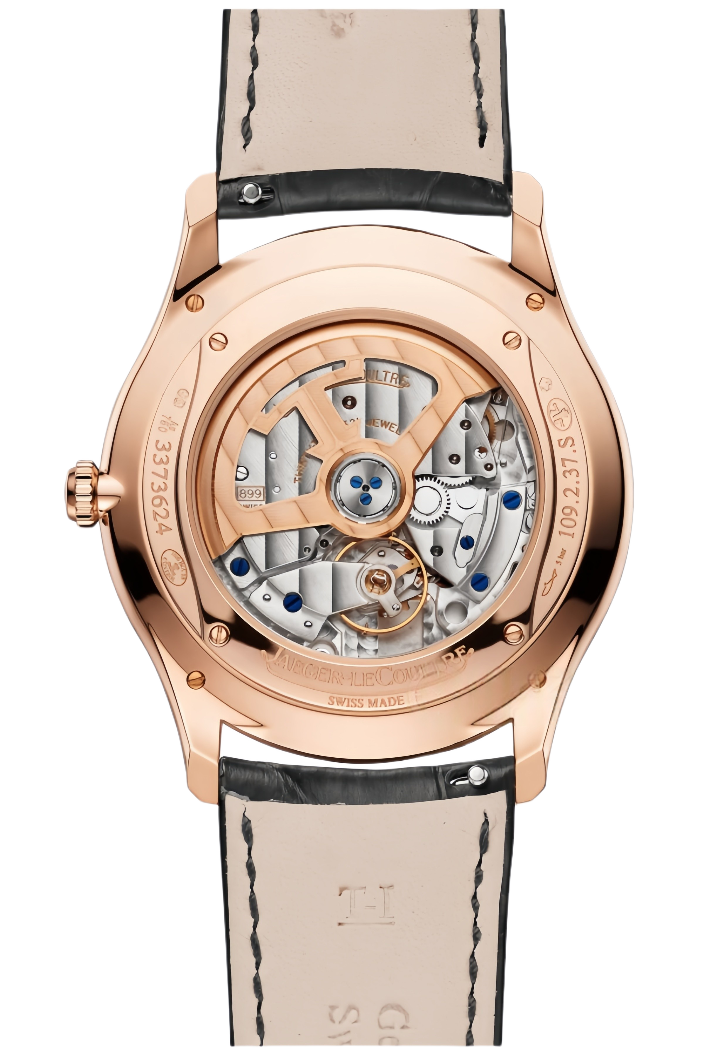 Jaeger-LeCoultre Master Ultra Thin Ref. 1232502 Super Clone Watch – Silver Dial Rose Gold Case Brown Leather Strap Fake Replica