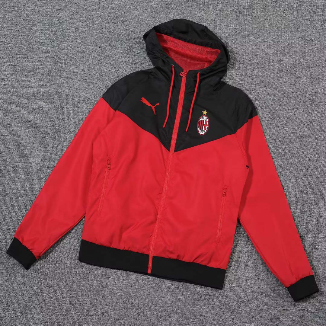 2023 AC Milan Windbreaker Red Football Shirt 1:1 Thai Quality Kids Size:football jersey mysite: unitedjerseyfootball 邓江浪:football
