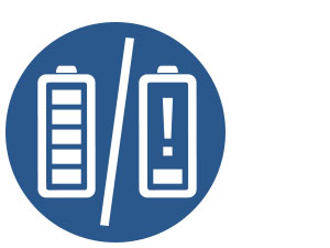 Long Battery Life with Alert