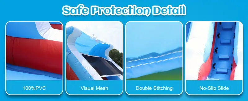 water slide for adults heavy duty pvc inflatable water slide with pool 1100w blower for outdoor slide park 24x13x12ft details 1