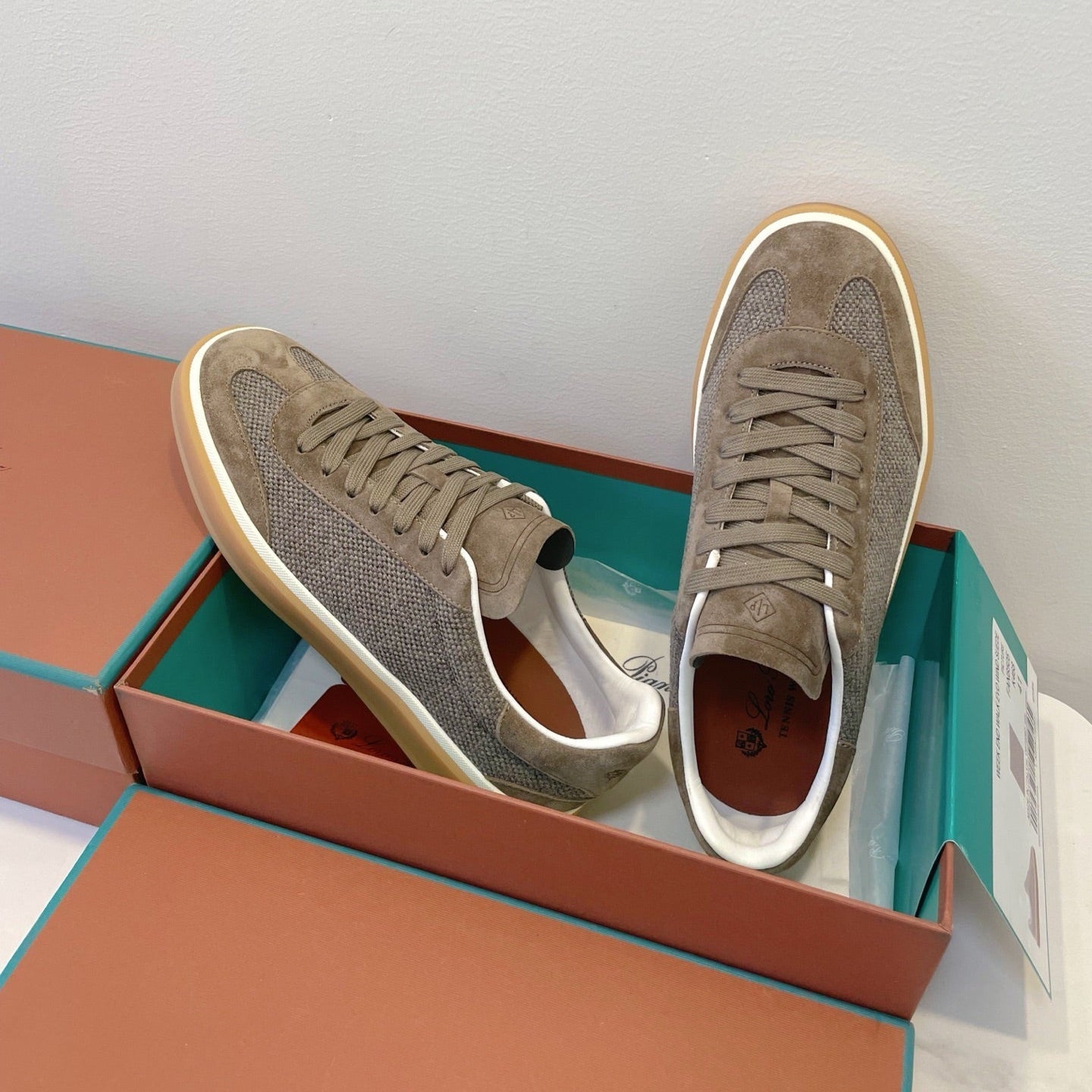 SNEAKERS IN MOSS SUEDE WITH CANVAS、mysite、Cacoeks