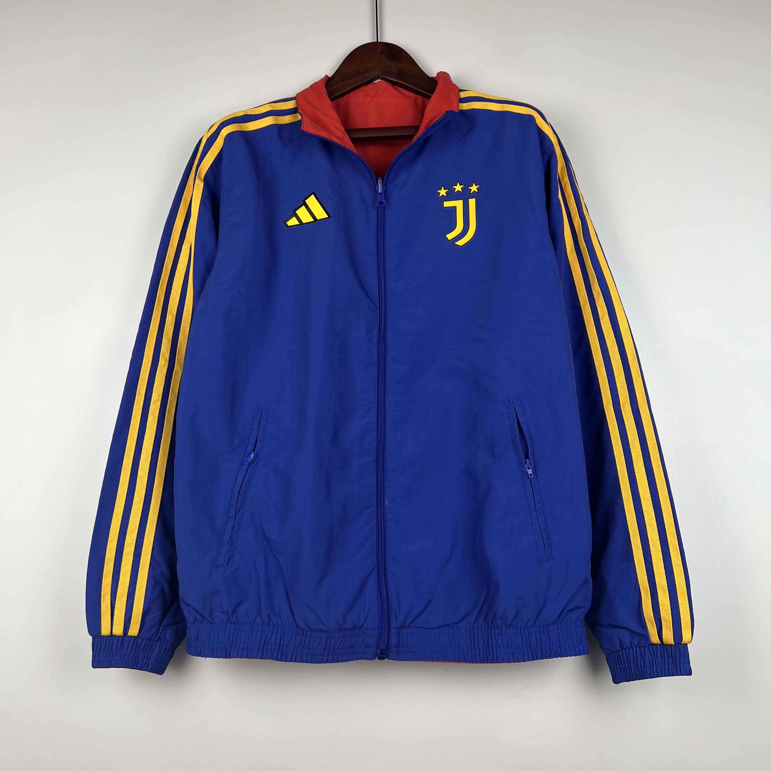 2023-2024 Juventus Reversible Windbreaker(Blue-red)Soccer Jersey 1:1 Thai Quality:football jersey mysite: unitedjerseyfootball 邓江浪:football
