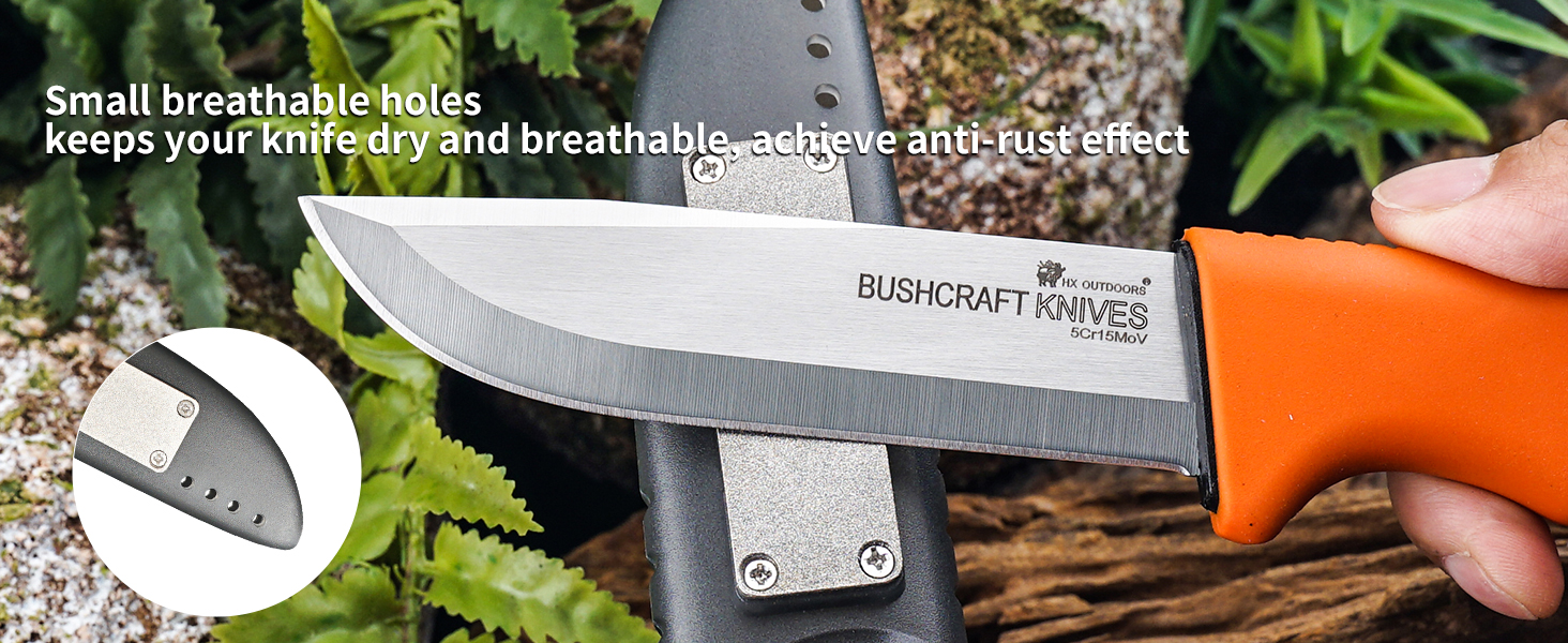 camping knife with knife sharpener