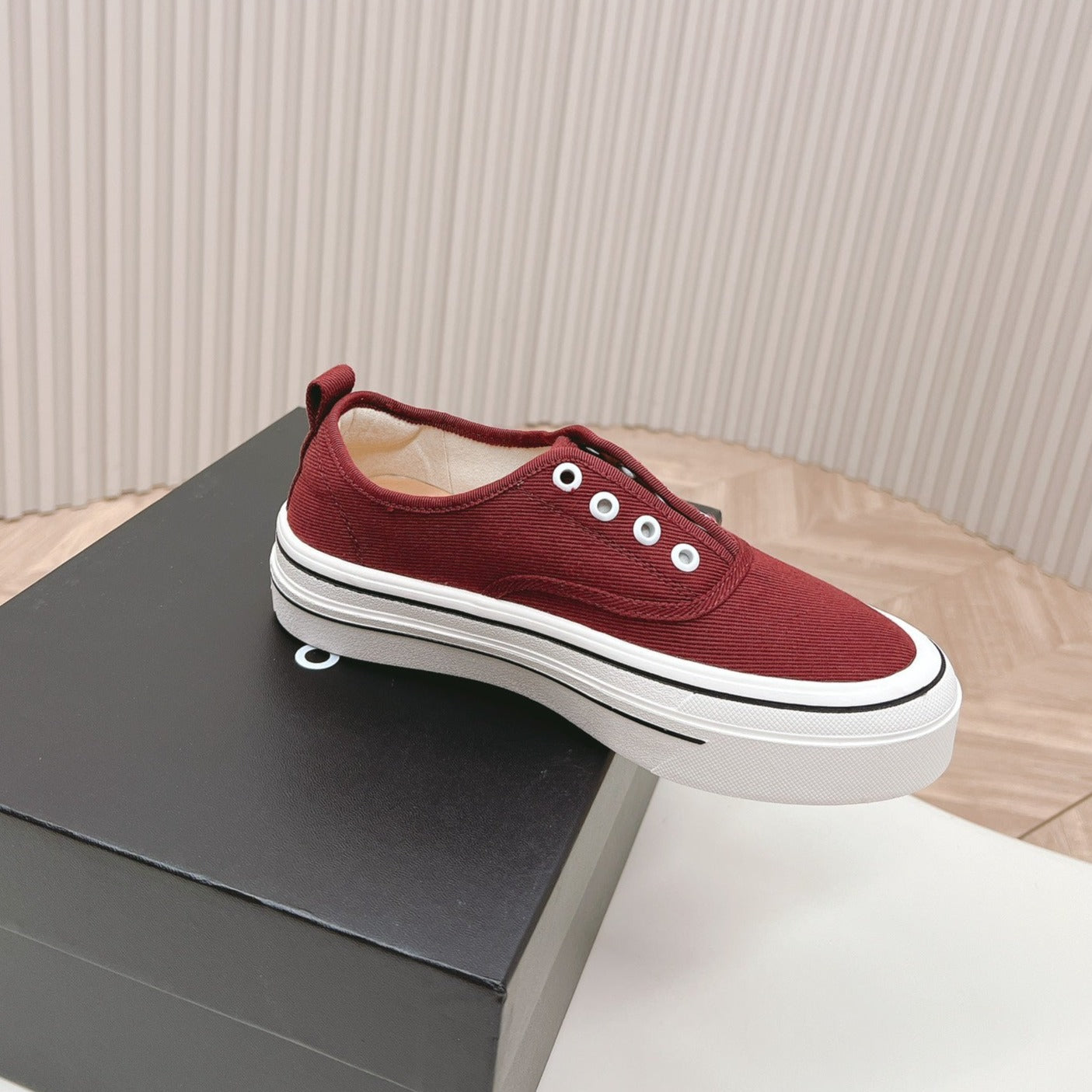 Double C Platform Biscuit Shoes Fabric Cherry Red、mysite、Cacoeks