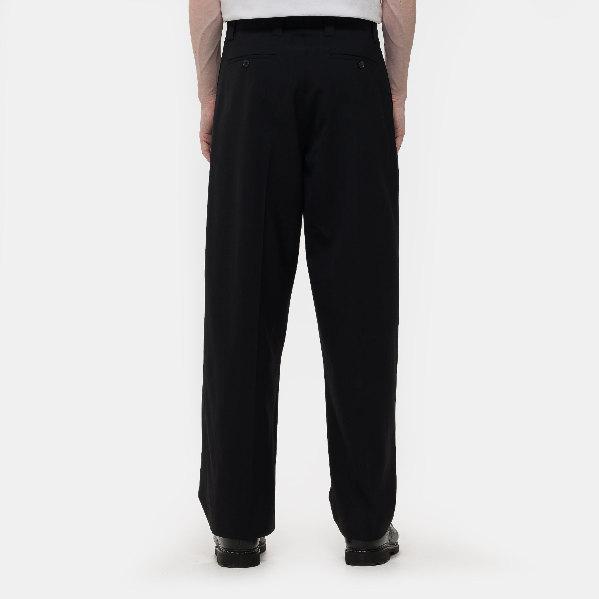 Service Trouser in Black Tropical Wool