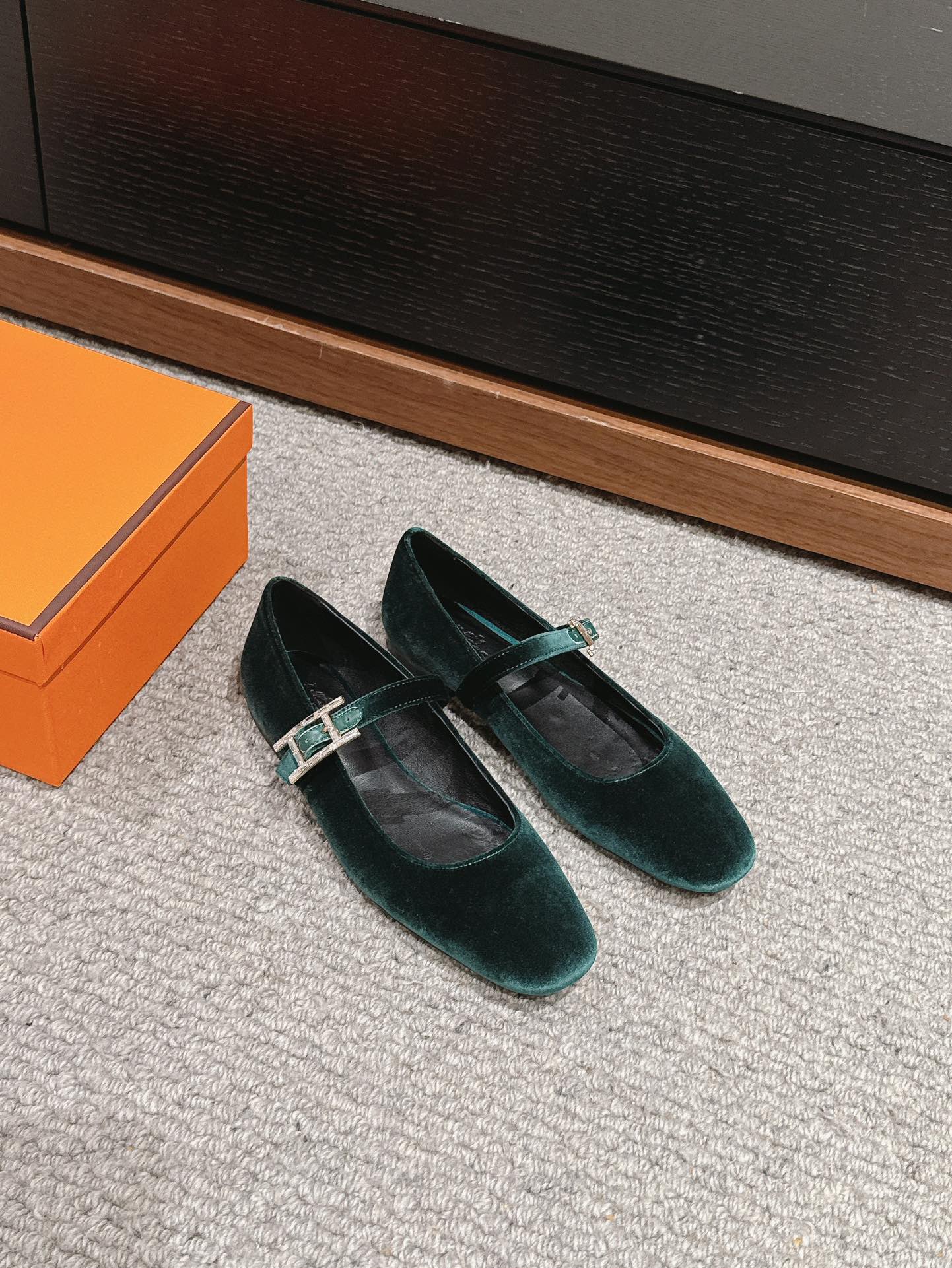 JANE BALLET FLAT CASTLETON GREEN VELVET、mysite、Cacoeks