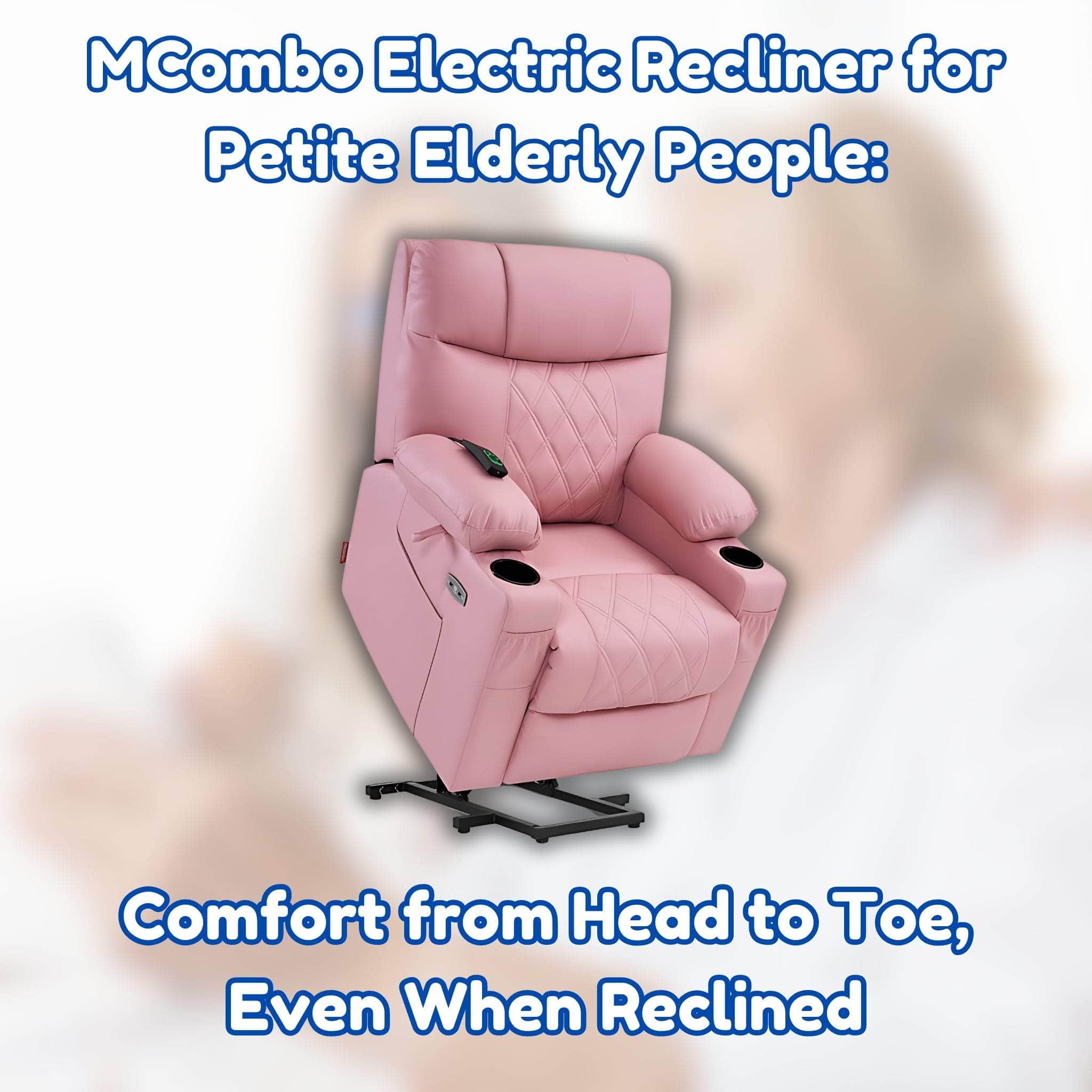 MCombo Electric Recliner for Petite Elderly People Comfort from Head to Toe, Even When Reclined