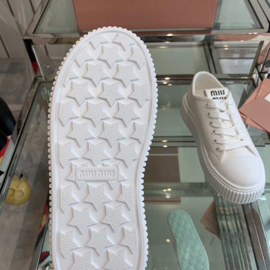 Sneakers High Sole White Canvas、mysite、Cacoeks