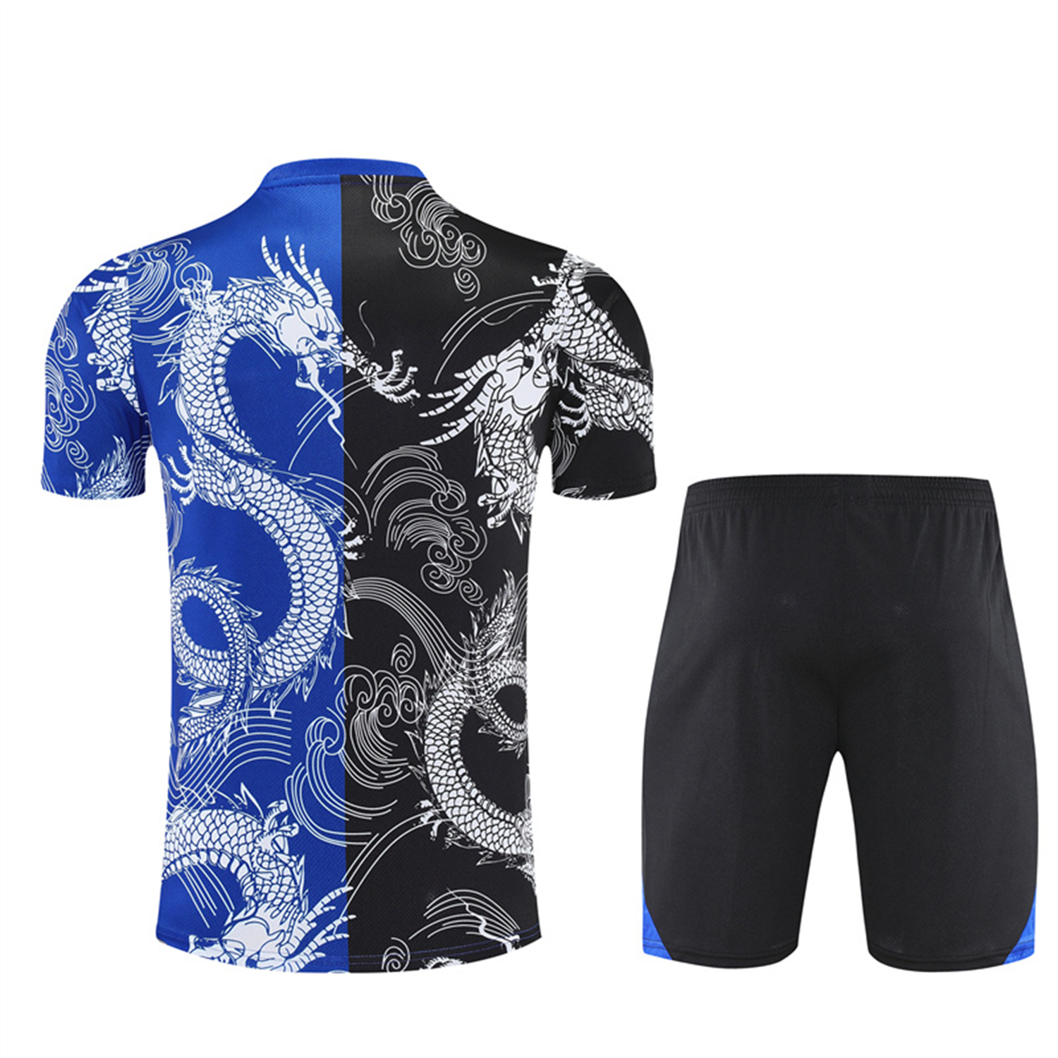 UltraTrikot-Real Madrid 25-26 Kid Short-Sleeve Training Set - Blue Black Dragon Top & Black Shorts