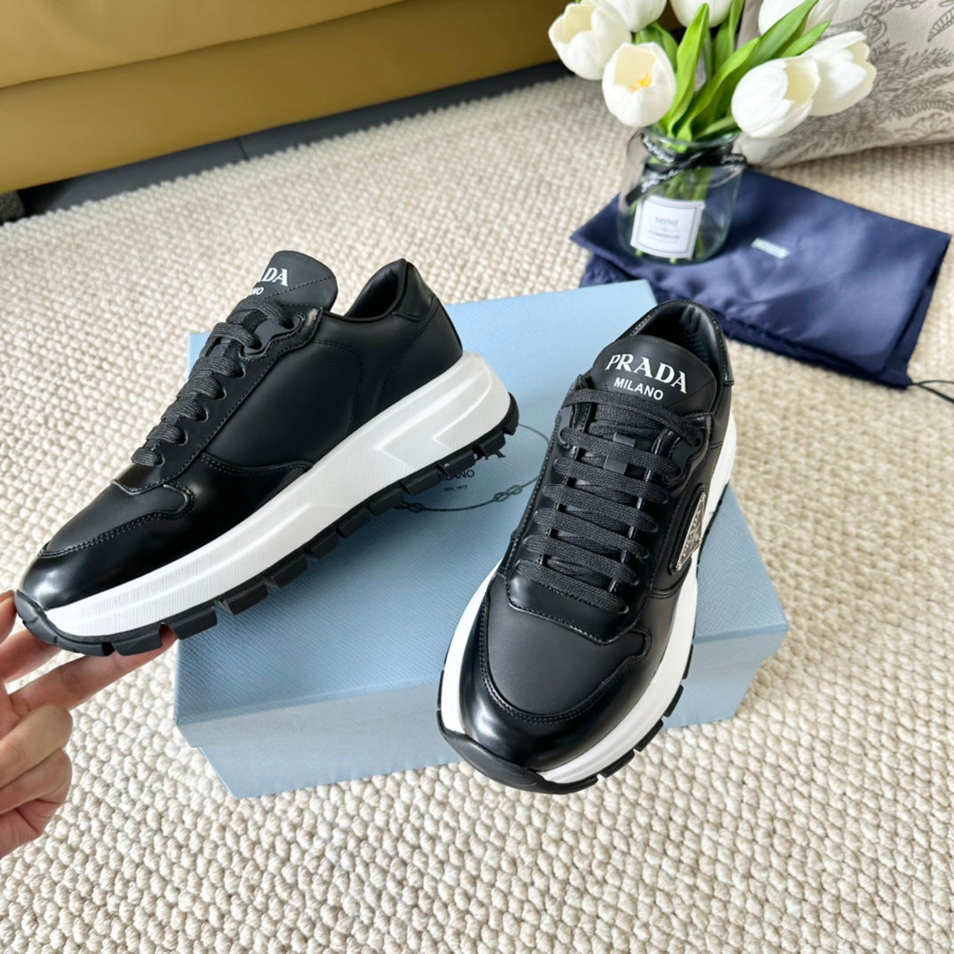 PRA BLACK THICK SOLE SNEAKER BLACK CALFSKIN、mysite、Cacoeks