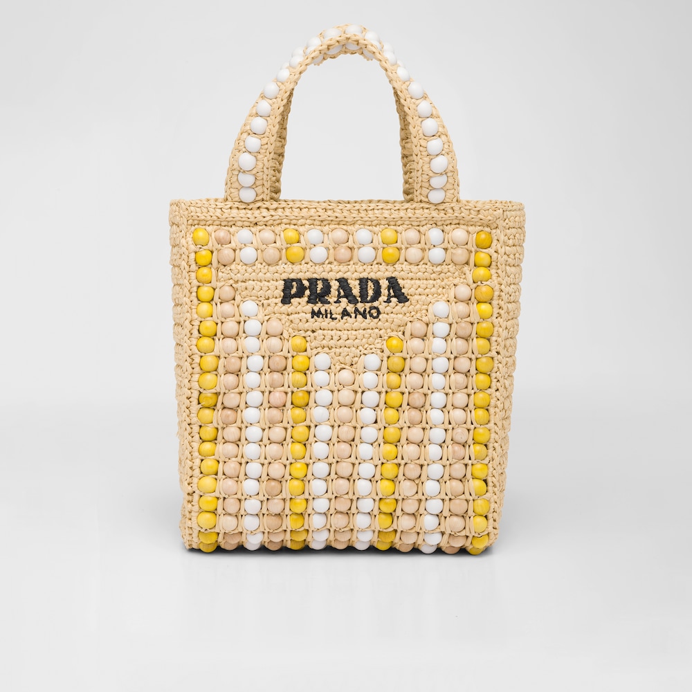 Prada ラフィアxウッドビーズ トートバッグ 1