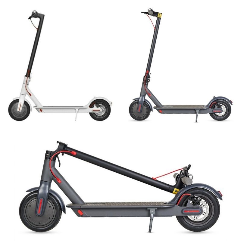 Patinete eléctrico 350W tipo Xiaomi blanco y negro