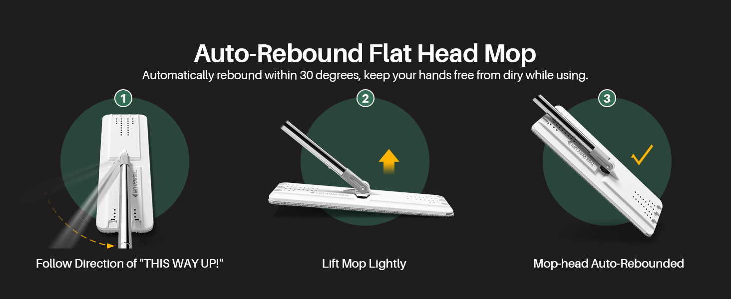 Auto-Rebound Flat Head Mop