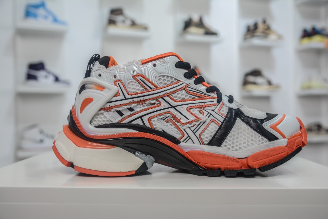 Balenciaga Runner Sneaker in White Orange Black、mysite、Cacoeks