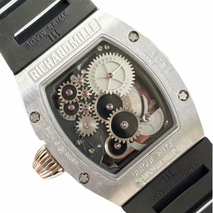 richard mille rm018 tourbillon hommage a boucheron n stainless steel yellow skeleton dial replica 1