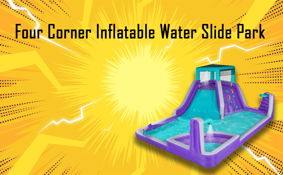 Four Corner Inflatable Water Slide Park