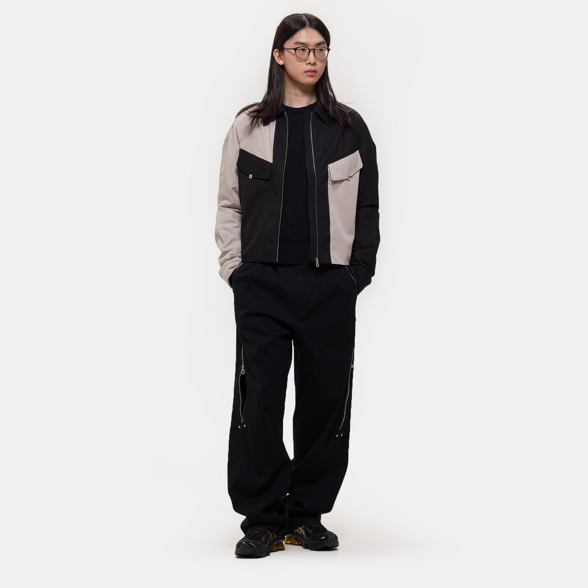 Alec K-Dart Blouson Jacket in Seedpearl/Black Sable