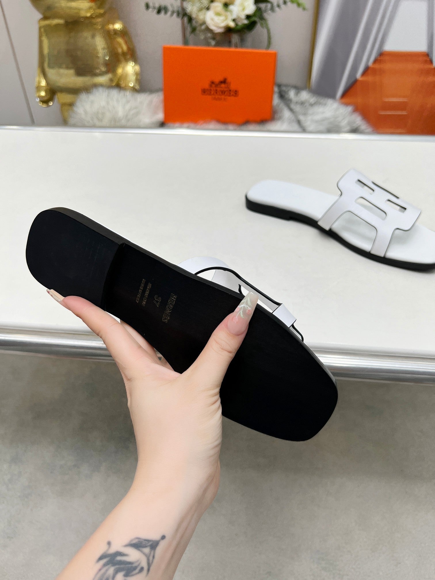 FLATFORM SANDAL WHITE CALFSKIN、mysite、Cacoeks