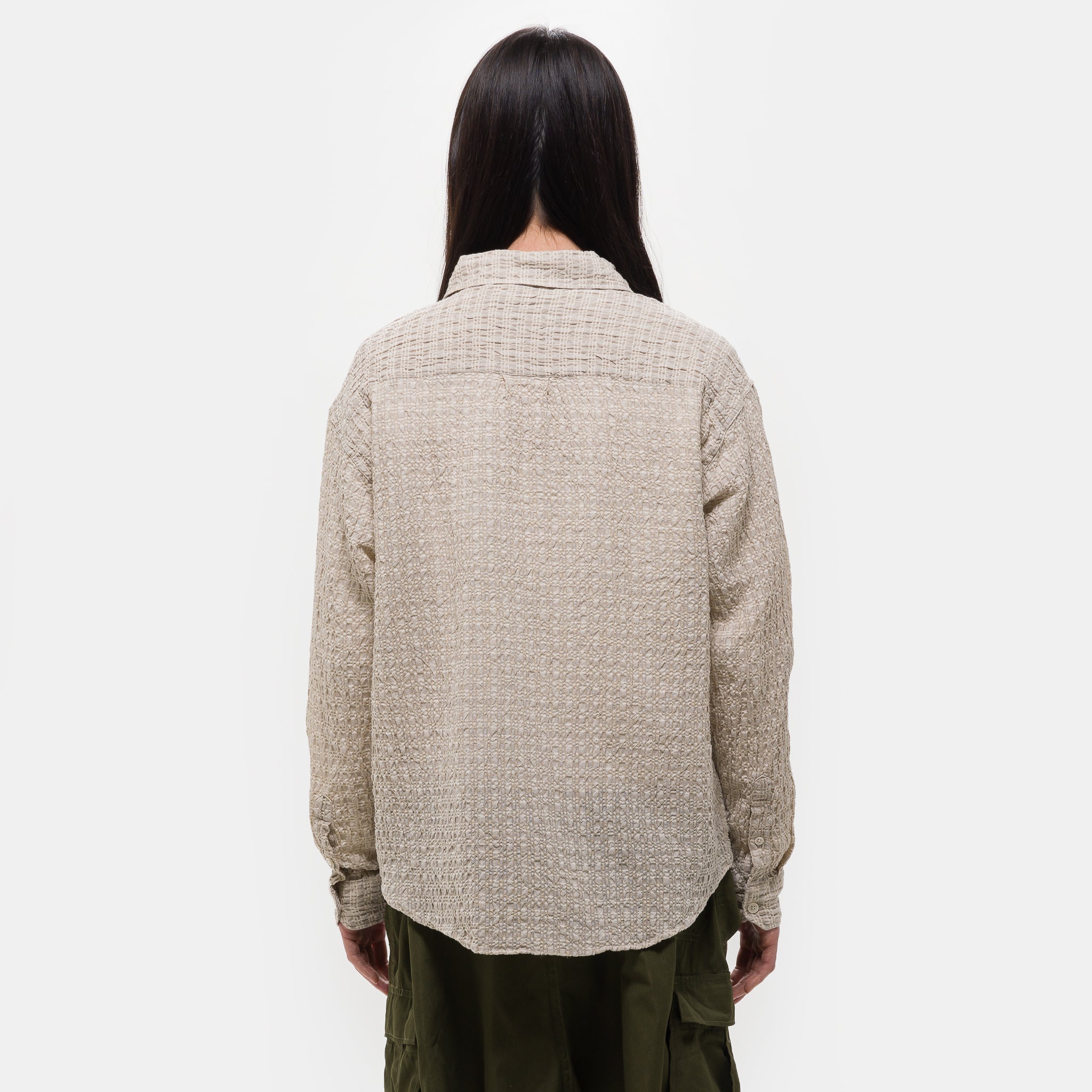 Executive Shirt in Beige Structure Check